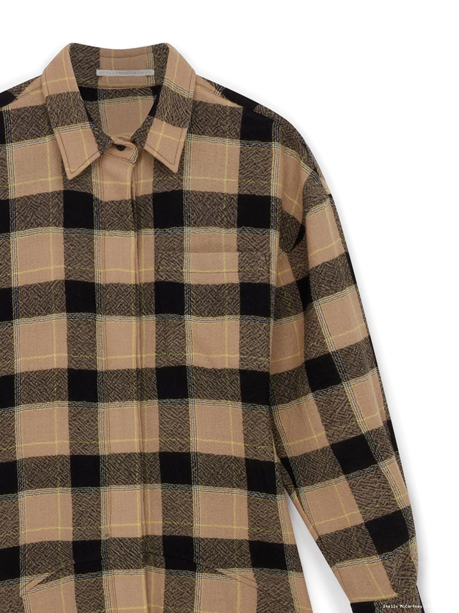 Affordable dress Stella wool check-pattern McCartney Women shirt 0805